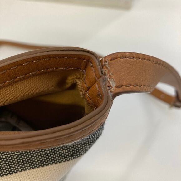 FOSSIL SMALL STRIPED CANVAS AND LEATHER CROSSBODY BAG (ASIS) - Picture 8 of 11